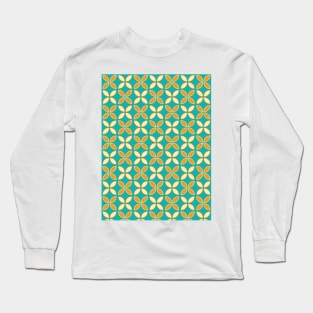 Retro Geometric Pattern Long Sleeve T-Shirt